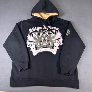 Bklyn Xpress Mens Black Graphic Crest Hoodie XL Established 1970 Streetwear
